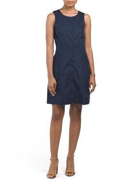 Theory Navy Sleeveless Midi Dress